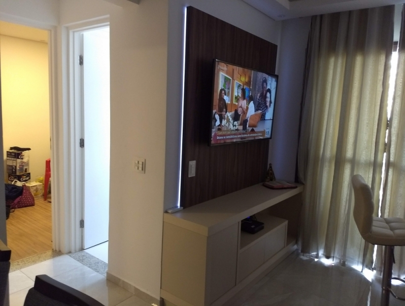 Home Theater Planejado Apartamento Jardim Isafer - Home Theater Planejado para Sala