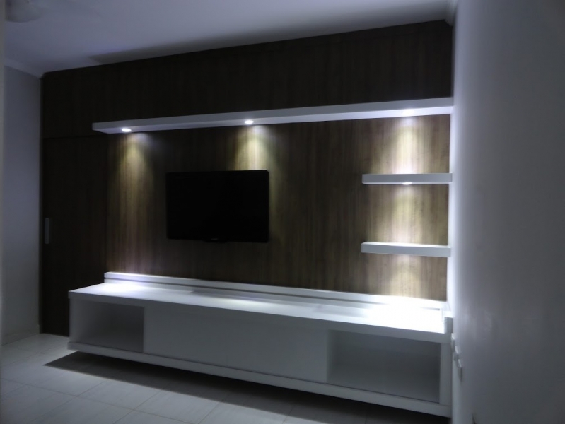 Onde Encontro Home Theater Planejado Moderno Piedade - Home Theater Planejado com Cristaleira