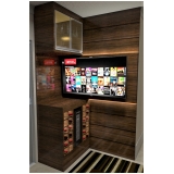 home theater planejado com bar valor Condomínio Residencial Trivoli